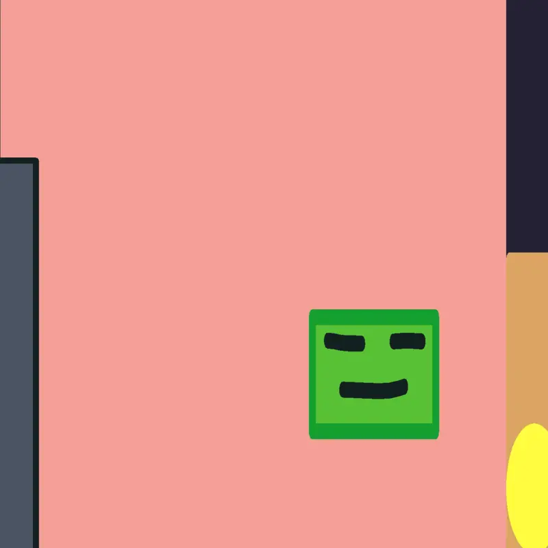 Awkard day green cube push a red cube by @redbalgames