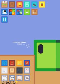 feed the green cube