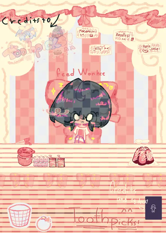 Feeding wonhee (from illit) 👍🎀🩷🍮 by @starsprinkles