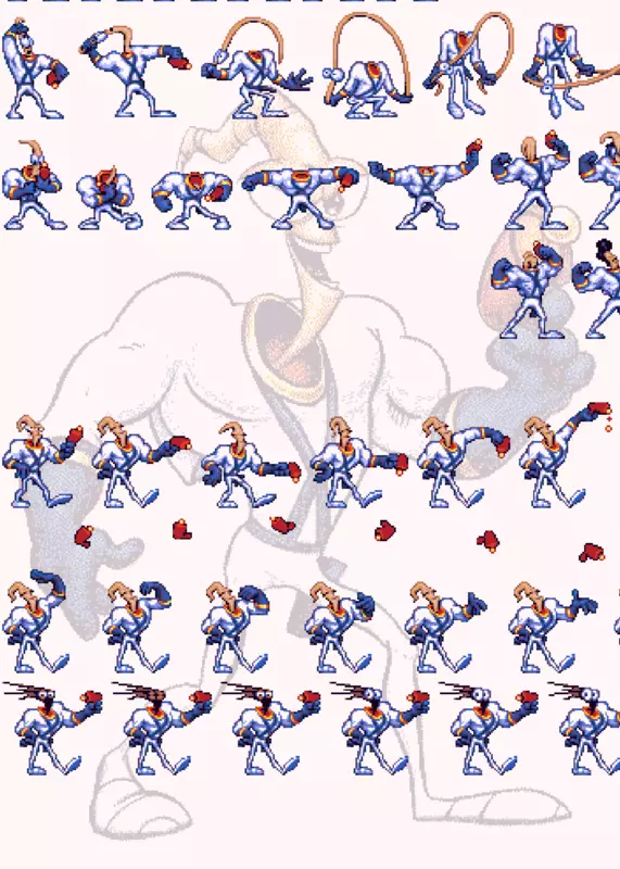 Earthworm Jim sprites by @White__fox