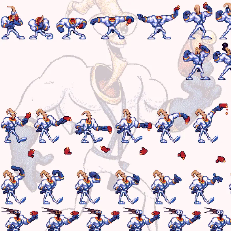 Earthworm Jim sprites by @Vuliper