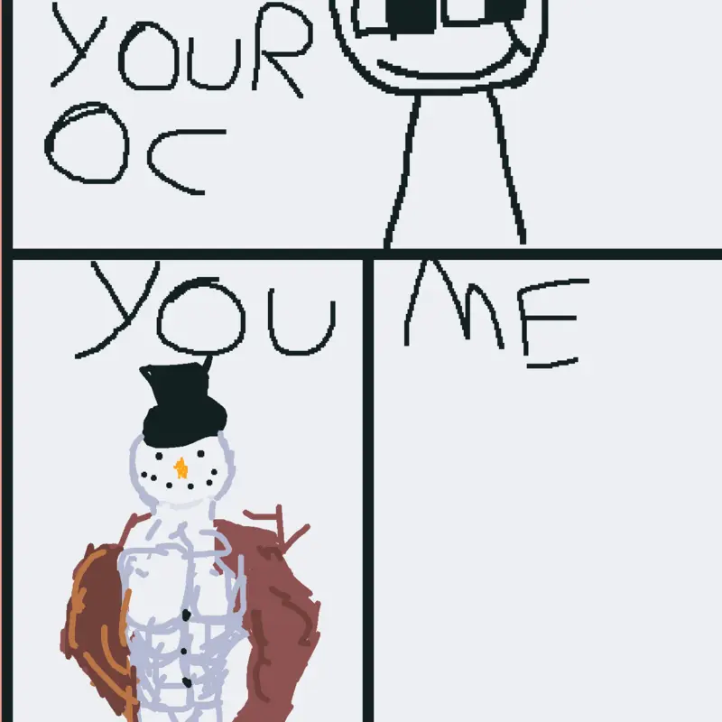 I drew my snowmanwitha great physique oc by @LarxenyOrEnzo