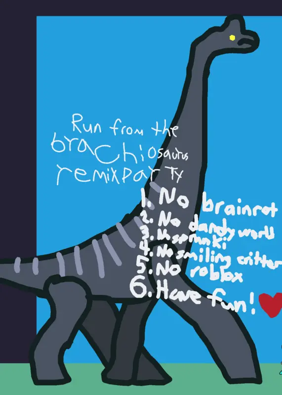 Run away from Brachiosaurus by @jacobogt