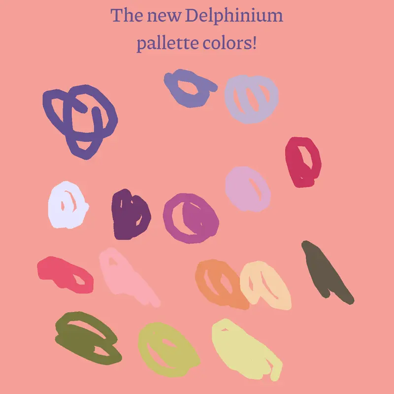 The colors in the new Delphinium palette by @horsefield