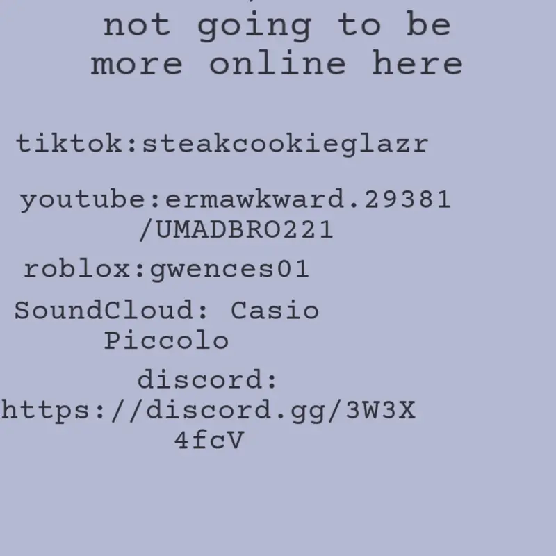 my socials by @CharismaSinister