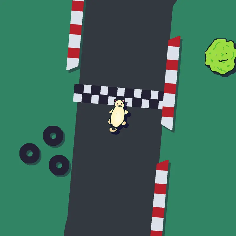 Kitten racing by @Danellahamburger