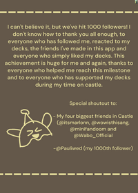 Thank you all for 1000 followers!
