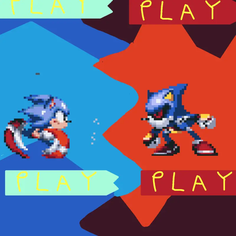Sonic vs metal sonic by @Bernascastle