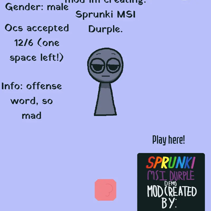 Make a Sprunki Oc for a mod im creating. by @pinkcats_