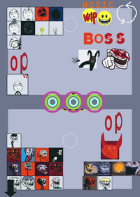 Boss enemy and small buttons
