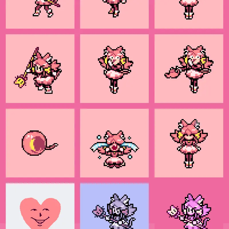 Deltarune Pink Animation Sheet by @SPRALE