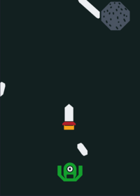 You are a rocket and try escape from monster