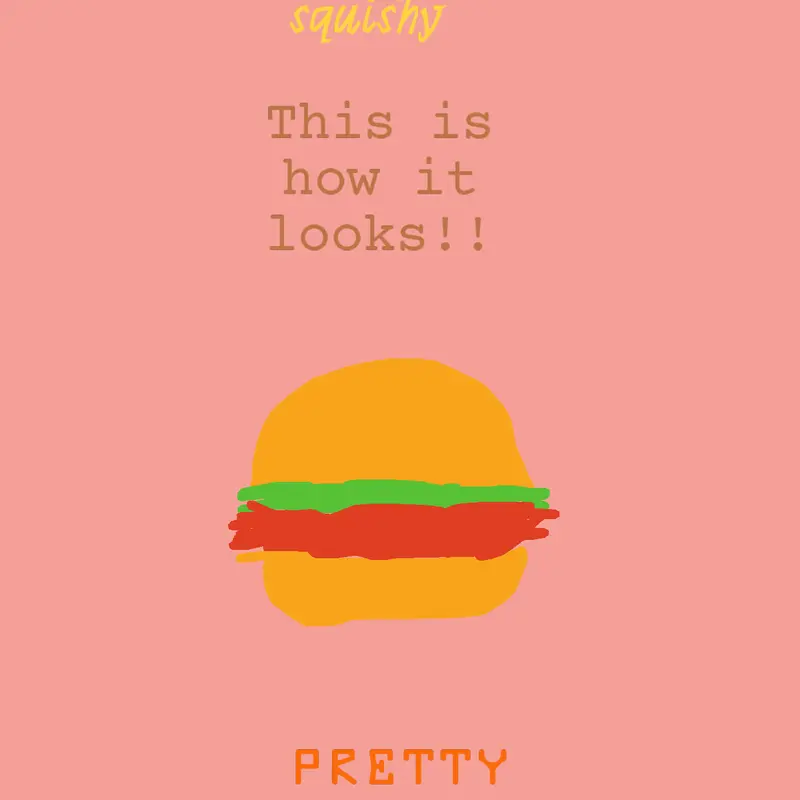 yummy liquid inside the burger squishy by @neptunin
