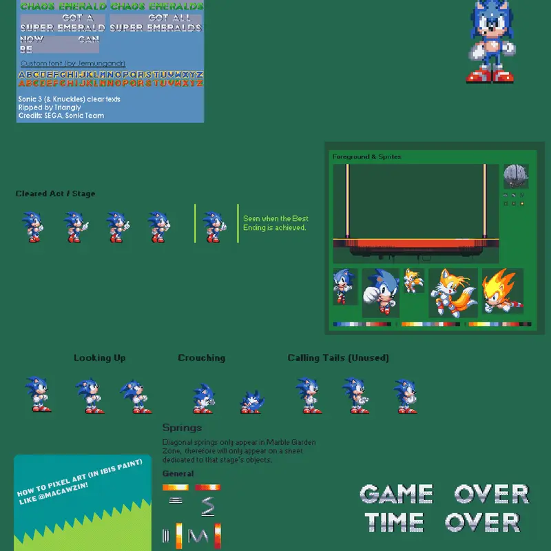 Sonic sprites by @am0gus1
