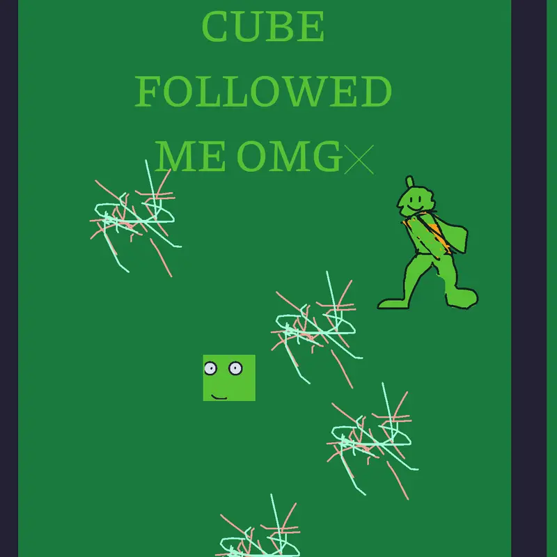 Green cube by @Halloweener