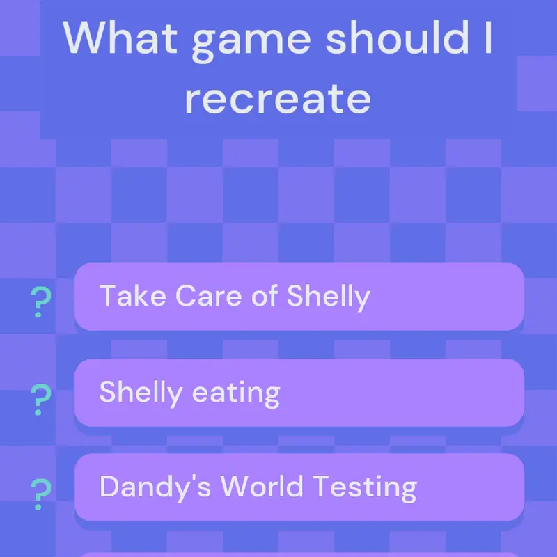 What game should I recreate by @SPACEYISNEW2CASTLE
