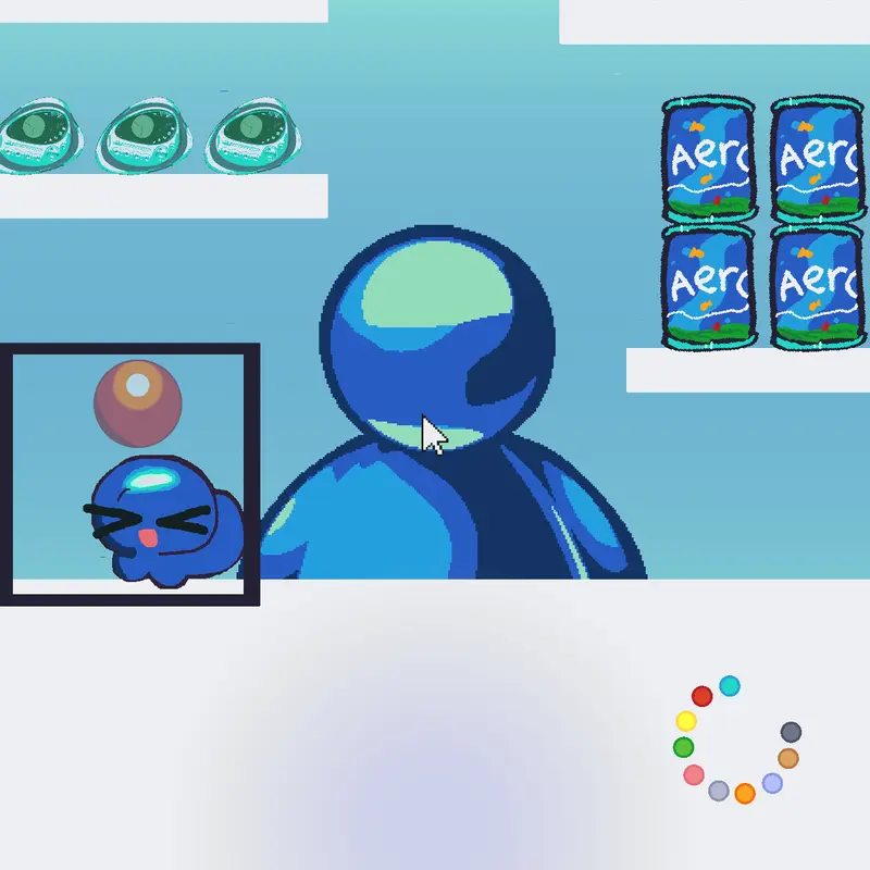 Frutiger aero eating game! by @cantel