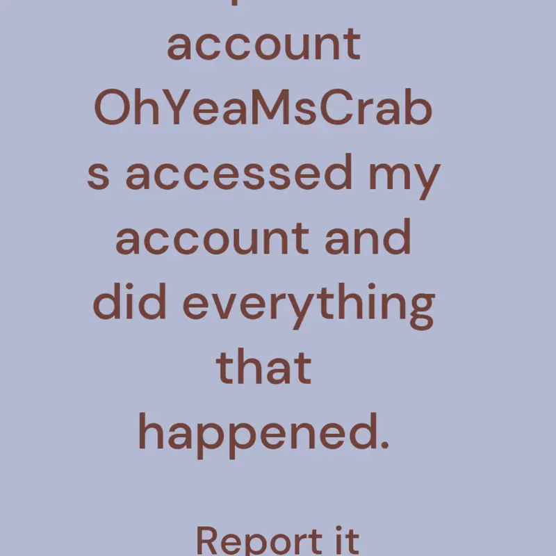 Report OhYeaMsCrabs by @Pablos-Zone