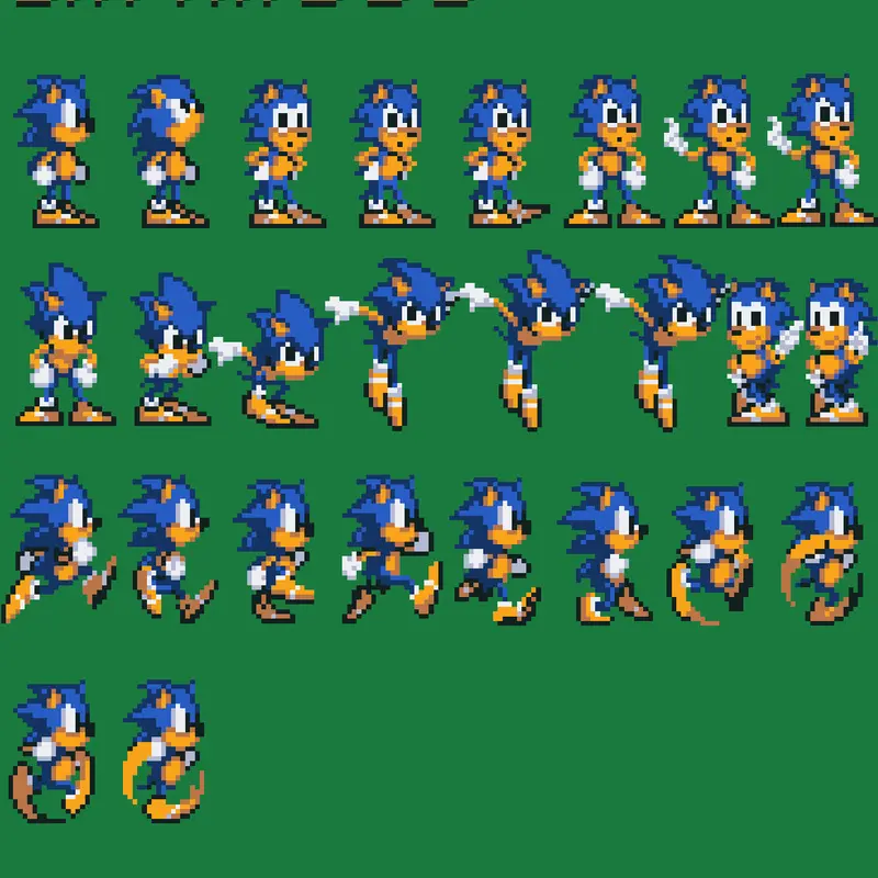 Sonic sms sprites by @am0gus1