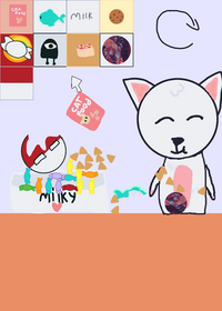// Feed milky the cat (my new oc) 🐱 //