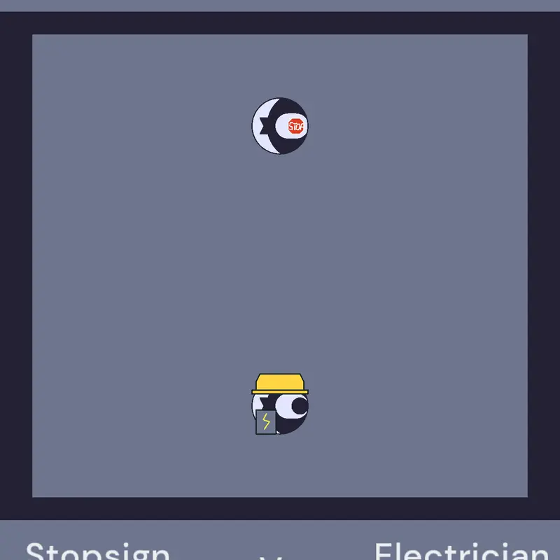 Electrician Character vs Stop sign char. by @Chocolate05