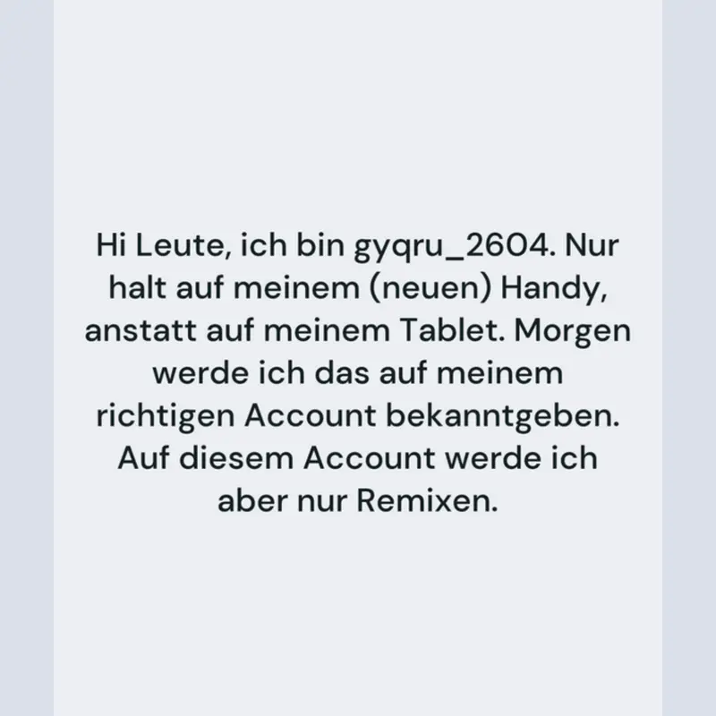 Ich habe jetzt einen zweiten Account! by @gyqru_2604