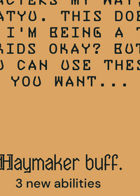 Me buffing batting day character.