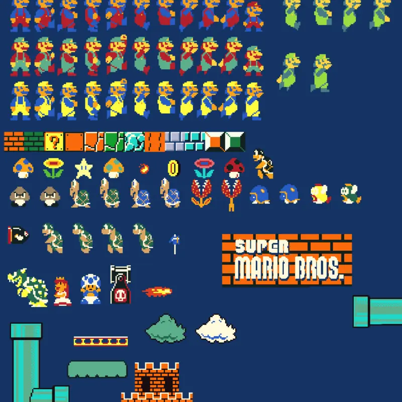 Super Mario Bros Sprites My Version 3 by @LittlemanOfficialAcc