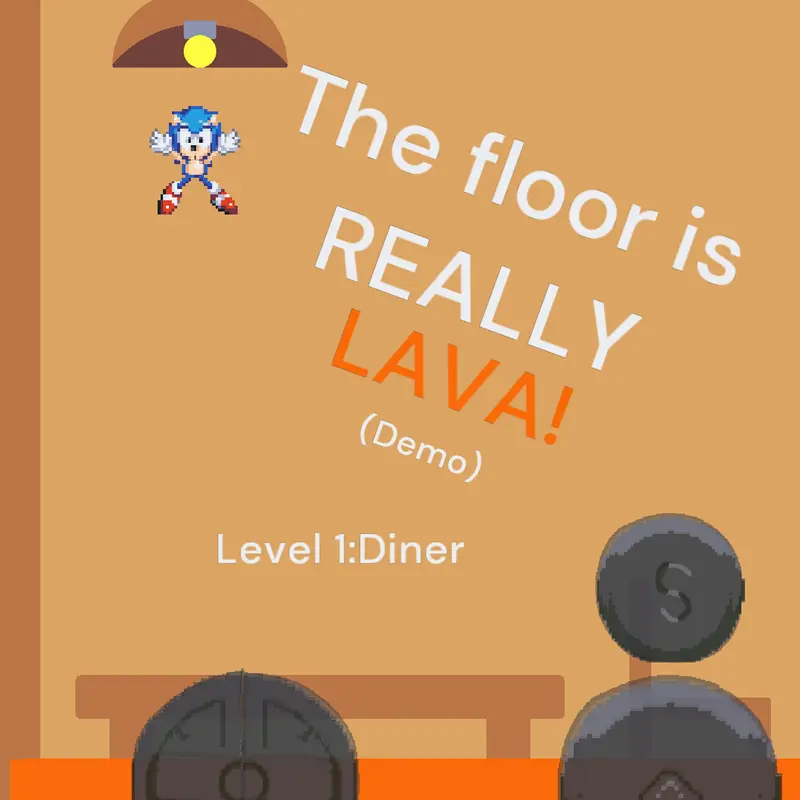 Sonic in THE FLOOR IS REALLY LAVA! by @Kaleb_808k_the_catbird