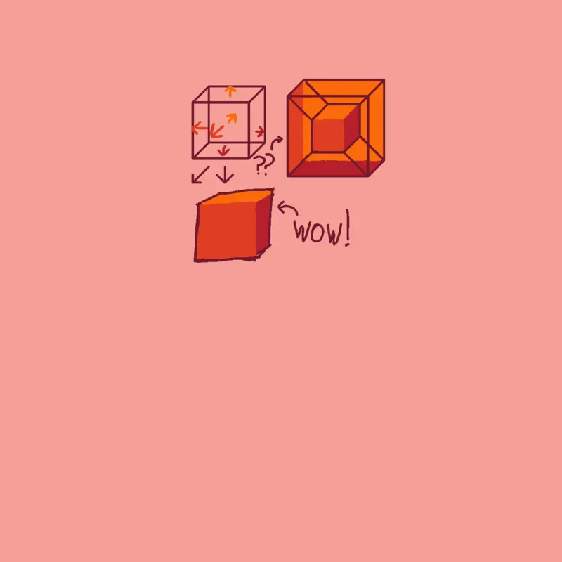 Cube Tesseract by @berrybush