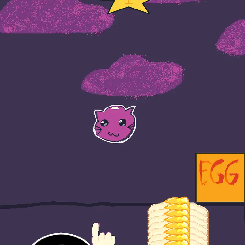 Purple cat golf flying mukbang food by @h0llow_entrance