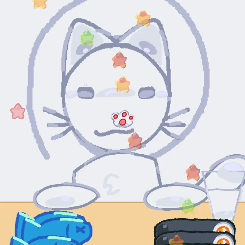 Cat mukbang by @JiuCutiee