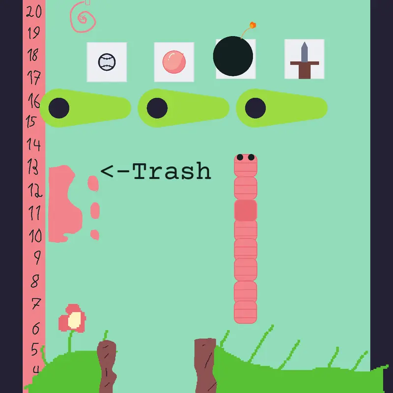Worm game ragdoll by @skys2