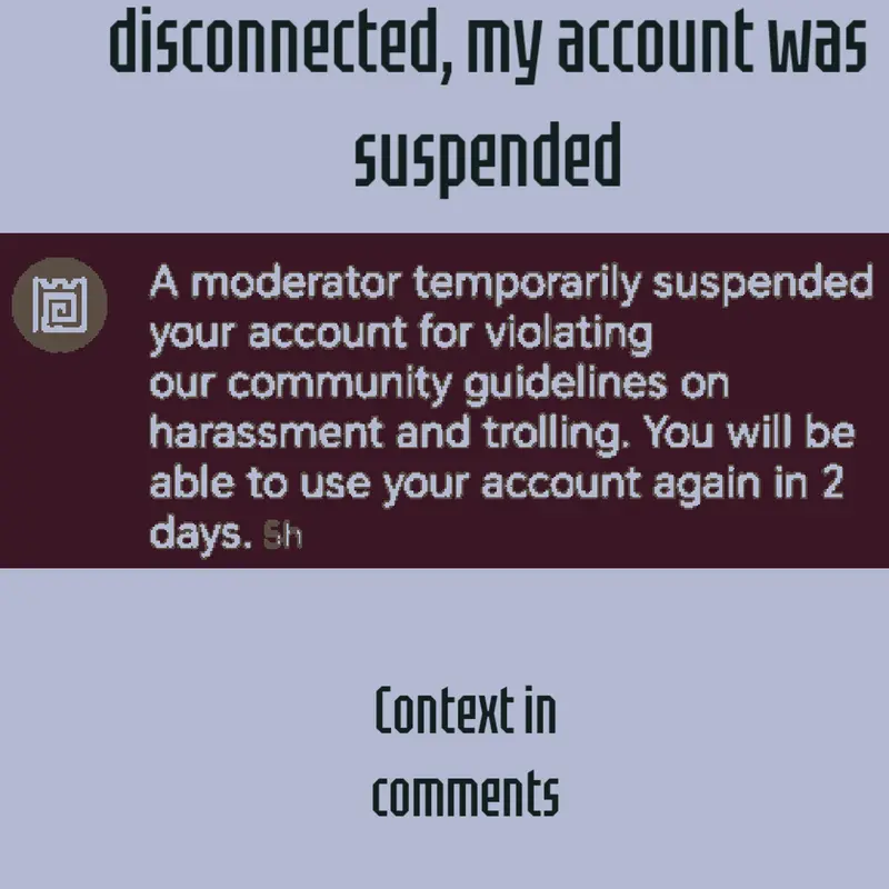 I got banned by @Noli2013