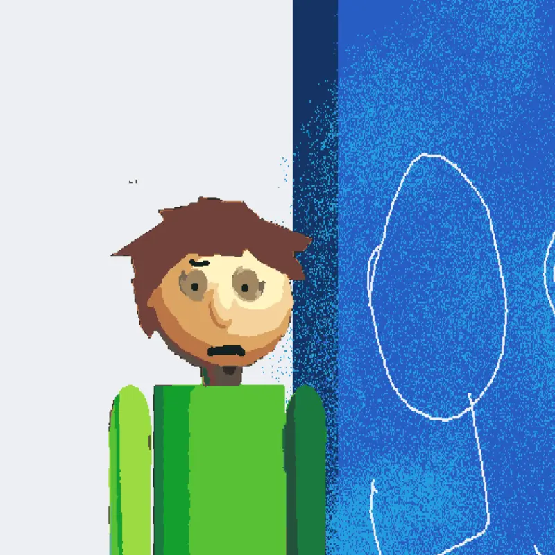 Me and baldi from creepy basics by @sprunkianimals
