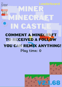 Miner minecraft in castle game
