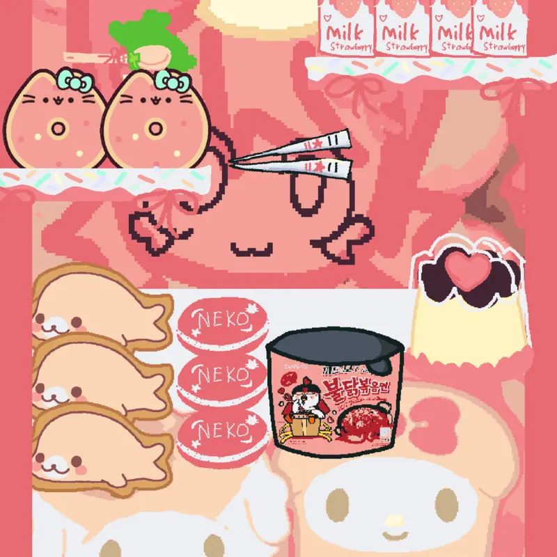My oc mukbang :3 by @pwudd1ng_k1tti