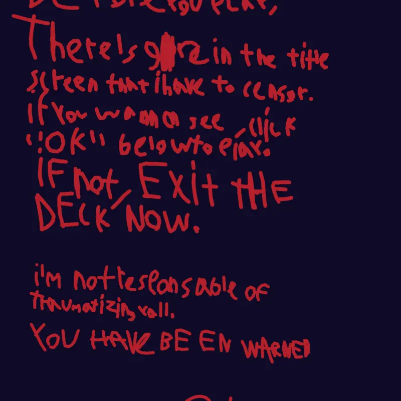 AM 6:06 (WARNING, 13+ GORE TITLE SCREEN) by @Charater_