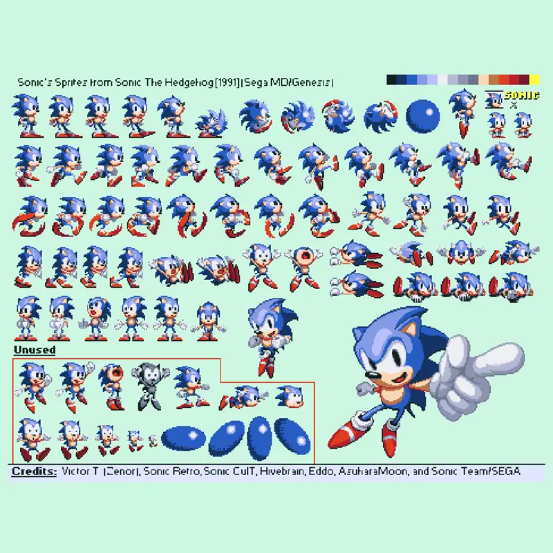 Sonic The Hedgehog Sprites by @CastleSlayner