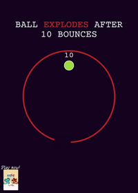 Ball explodes after 10 bounces