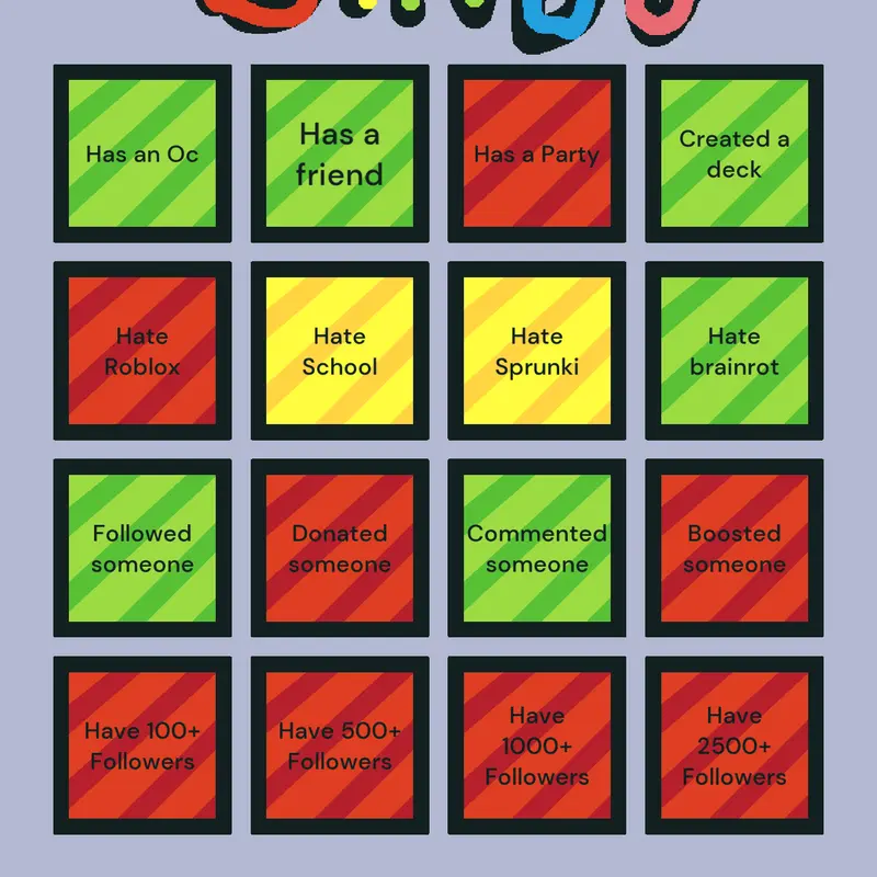 I don't think I got a bingo by @tishafan12345