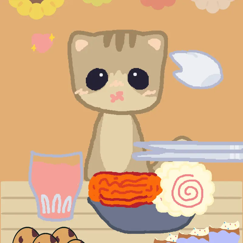 # mukbang cat by @KinnalourdesDomingo