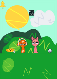 sprunki oren and pinki takecare🧡🩷