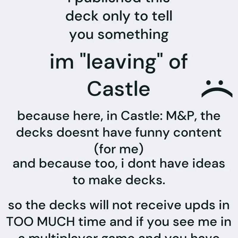 I'm leaving of Castle by @Character_C