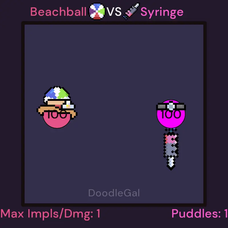Beachball 🏖️ vs Syringe 💉 by @DoodleGal