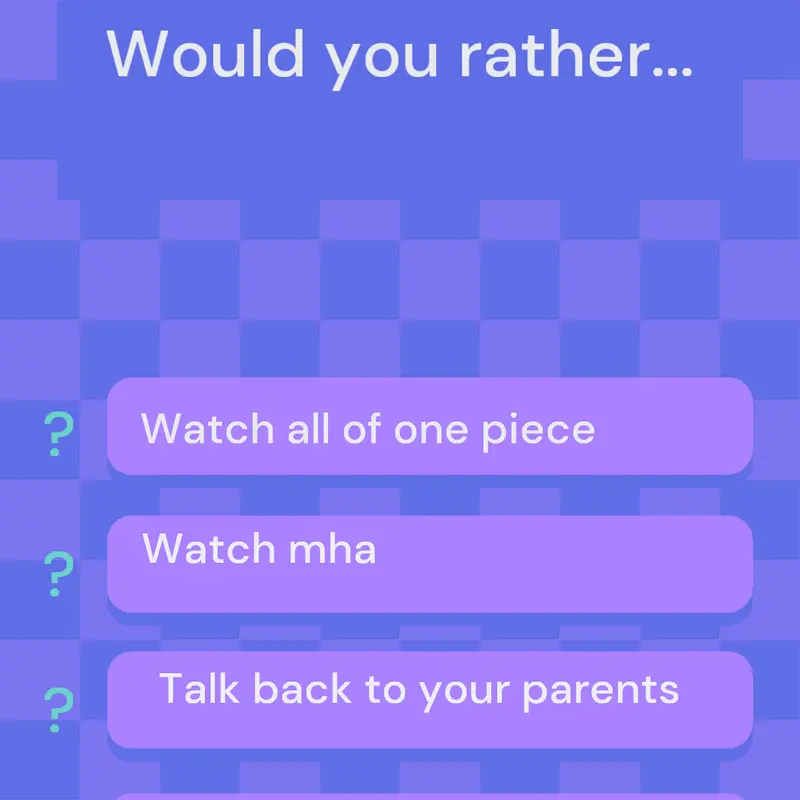 Would you rather by @Chris-makes-games