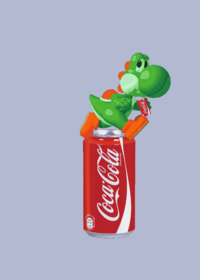 Yoshi on a Coca Cola