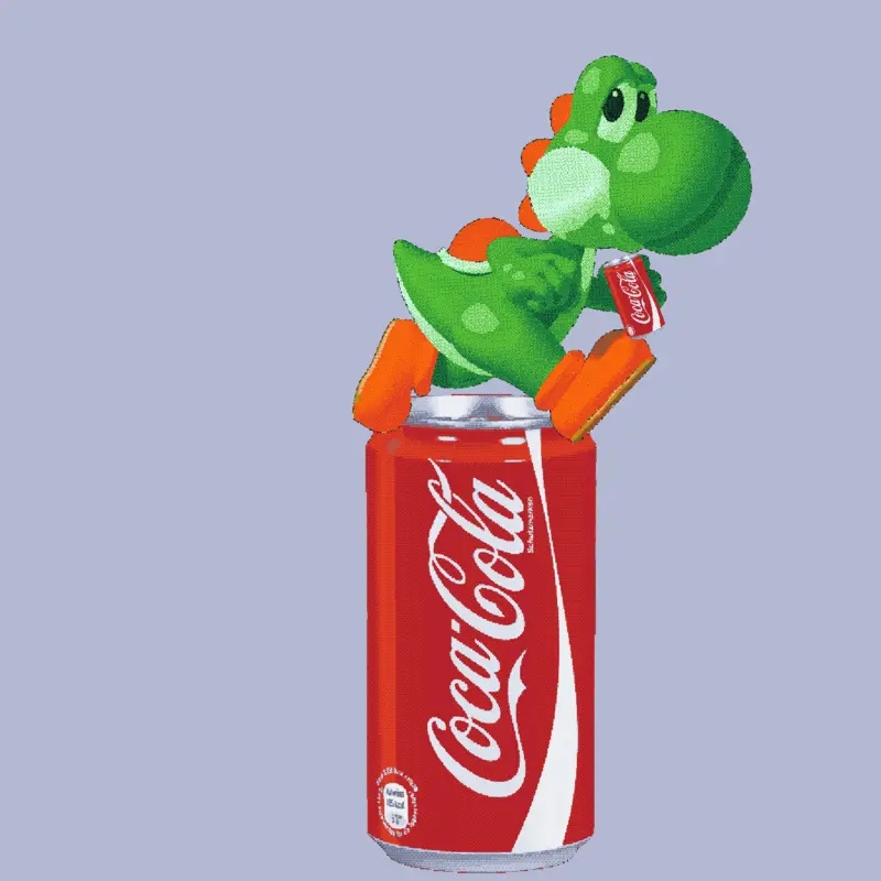 Yoshi on a Coca Cola by @Dexter_caine_offical