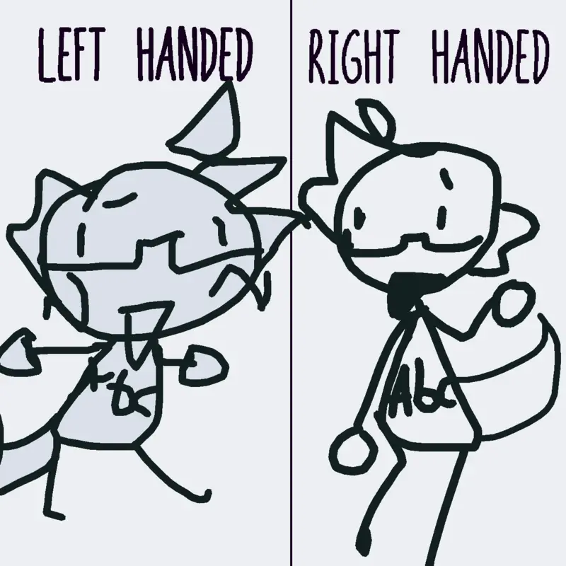 Draw left handed and right handed by @Yes_its-milo