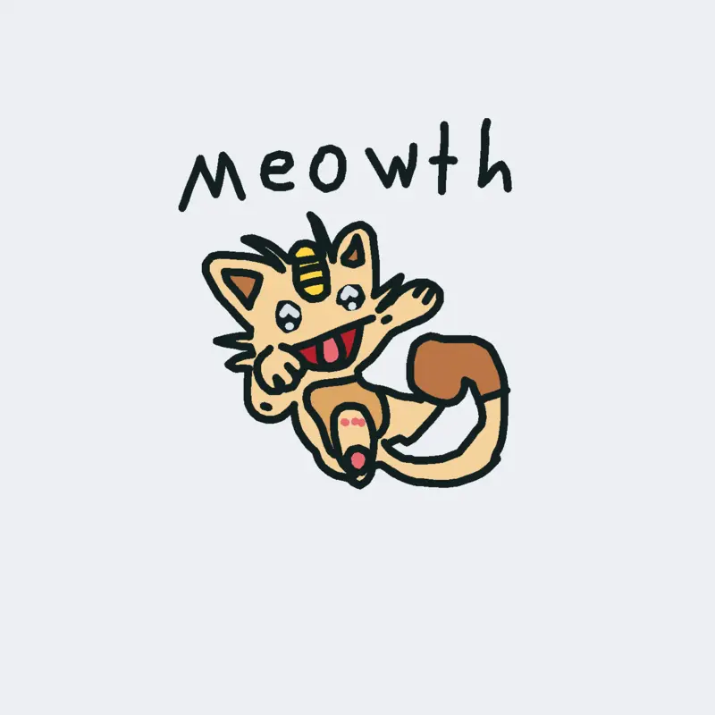 Meowth drawing by @Mac-n-cheeze